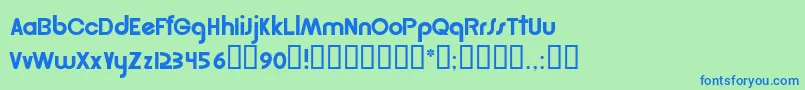 Więcej informacji o czcionce Rsgordon Czcionka Rsgordon – niebieskie czcionki na zielonym tle