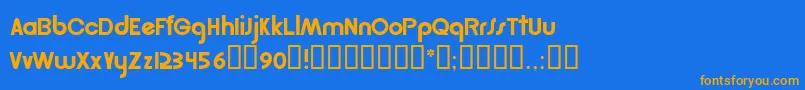 Rsgordon Font – Orange Fonts on Blue Background
