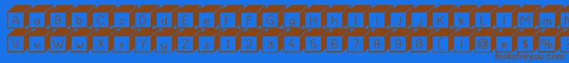 BoxingBrophius Font – Brown Fonts on Blue Background