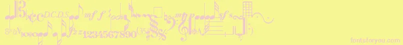 QuintetSsi Font – Pink Fonts on Yellow Background