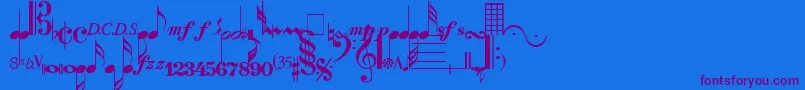 QuintetSsi-Schriftart – Violette Schriften auf blauem Hintergrund