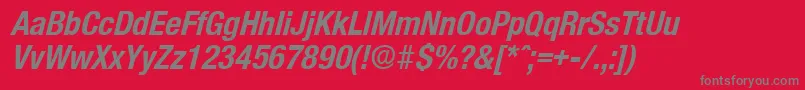 OlnovaBoldcondita Font – Gray Fonts on Red Background