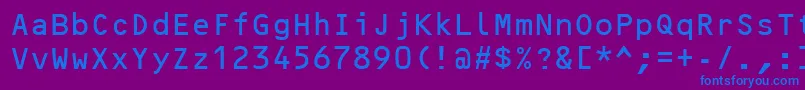 フォントOcrb – 紫色の背景に青い文字