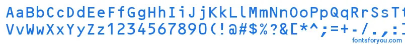 Czcionka Ocrb – niebieskie czcionki na białym tle