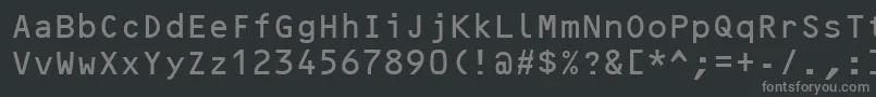 フォントOcrb – 黒い背景に灰色の文字