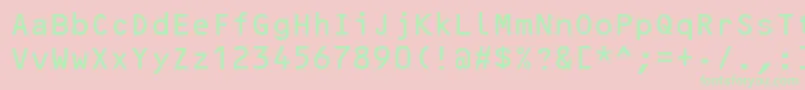 Ocrb Font – Green Fonts on Pink Background