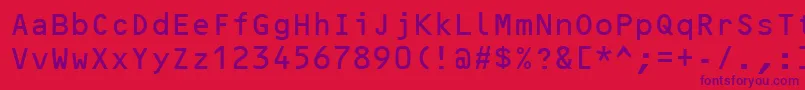 フォントOcrb – 赤い背景に紫のフォント