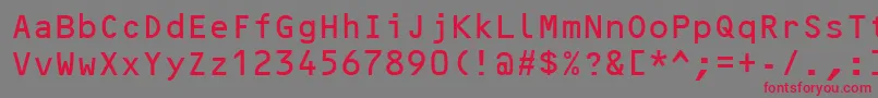 Ocrb Font – Red Fonts on Gray Background