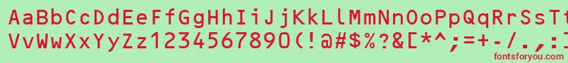 Ocrb Font – Red Fonts on Green Background