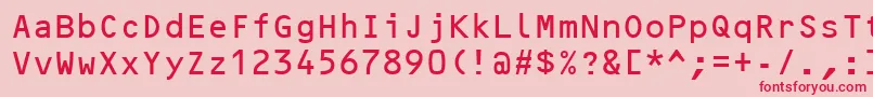 Ocrb Font – Red Fonts on Pink Background