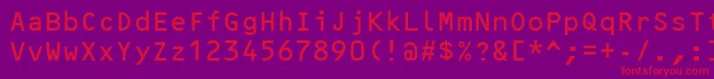 フォントOcrb – 紫の背景に赤い文字