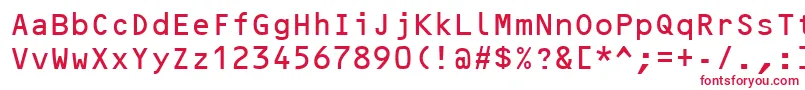 フォントOcrb – 白い背景に赤い文字