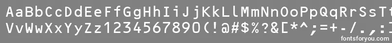 Czcionka Ocrb – białe czcionki na szarym tle