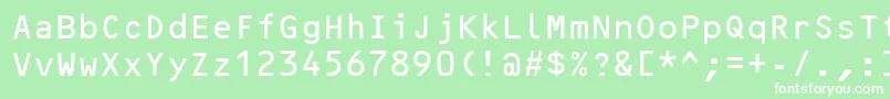 フォントOcrb – 緑の背景に白い文字