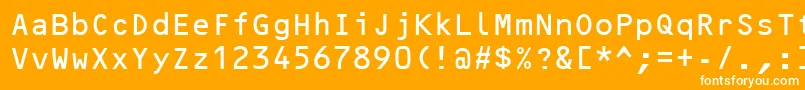 Czcionka Ocrb – białe czcionki na pomarańczowym tle