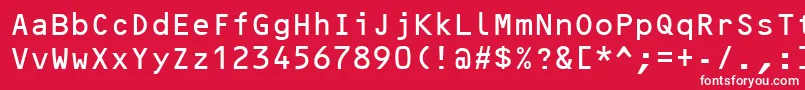 フォントOcrb – 赤い背景に白い文字