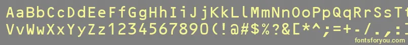 フォントOcrb – 黄色のフォント、灰色の背景