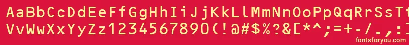 Ocrb Font – Yellow Fonts on Red Background