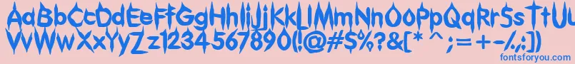 Gibberish Font – Blue Fonts on Pink Background