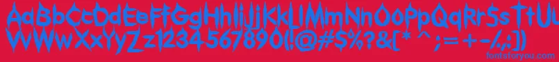 Gibberish Font – Blue Fonts on Red Background