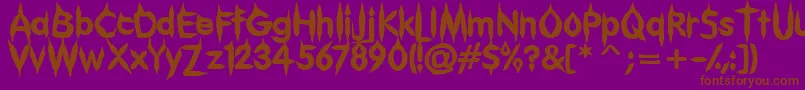 Gibberish Font – Brown Fonts on Purple Background