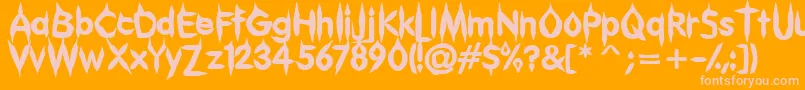 Gibberish Font – Pink Fonts on Orange Background