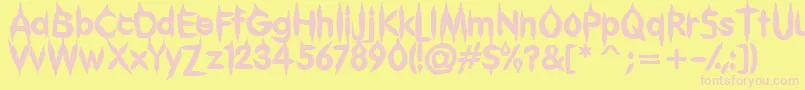 Gibberish Font – Pink Fonts on Yellow Background