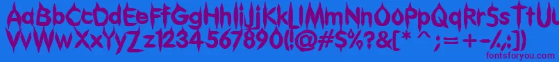 Gibberish Font – Purple Fonts on Blue Background
