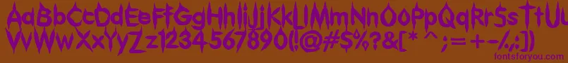 Gibberish Font – Purple Fonts on Brown Background