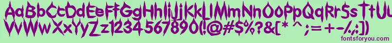 Gibberish Font – Purple Fonts on Green Background