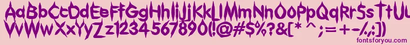 Gibberish Font – Purple Fonts on Pink Background