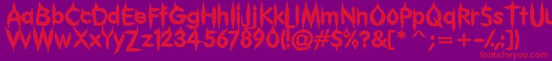 Gibberish-Schriftart – Rote Schriften auf violettem Hintergrund