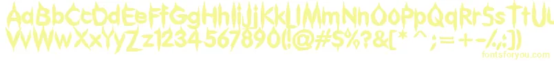 Gibberish Font – Yellow Fonts on White Background