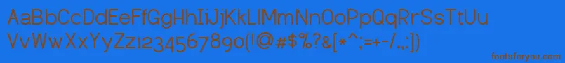 DustismoSans Font – Brown Fonts on Blue Background
