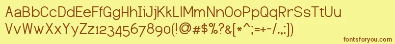 DustismoSans Font – Brown Fonts on Yellow Background