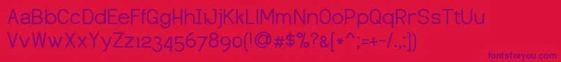 DustismoSans Font – Purple Fonts on Red Background