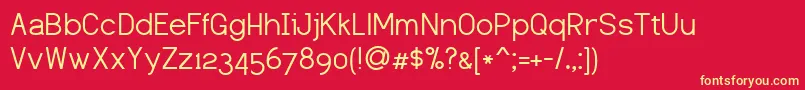 DustismoSans Font – Yellow Fonts on Red Background