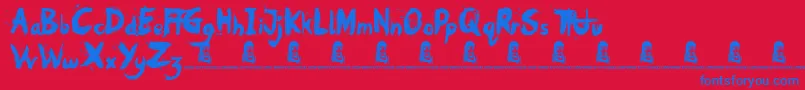 Oh No Font – Blue Fonts on Red Background