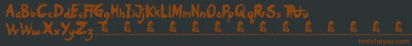 フォントOh No – 黒い背景に茶色のフォント