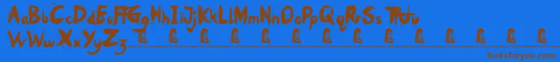 Oh No Font – Brown Fonts on Blue Background