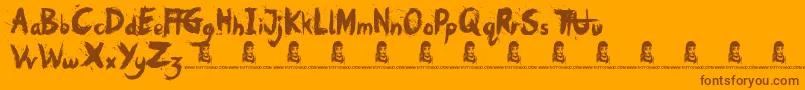 Oh No Font – Brown Fonts on Orange Background
