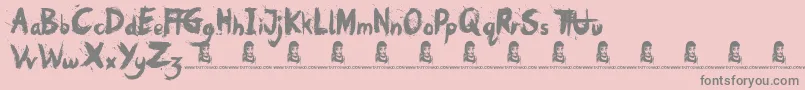 フォントOh No – ピンクの背景に灰色の文字