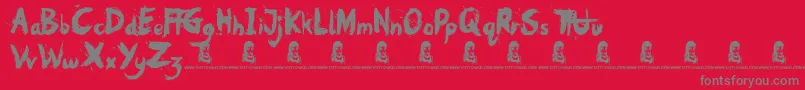 Oh No Font – Gray Fonts on Red Background