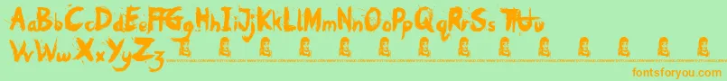 fuente Oh No – Fuentes Naranjas Sobre Fondo Verde