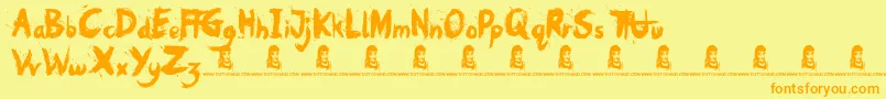Oh No Font – Orange Fonts on Yellow Background