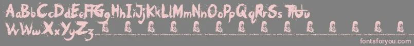Police Oh No – polices roses sur fond gris