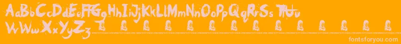 Oh No Font – Pink Fonts on Orange Background