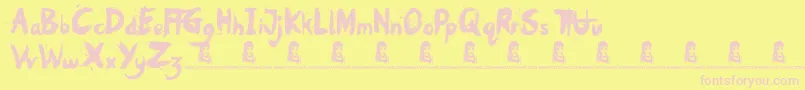 Oh No Font – Pink Fonts on Yellow Background