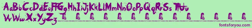 Шрифт Oh No – фиолетовые шрифты на зелёном фоне
