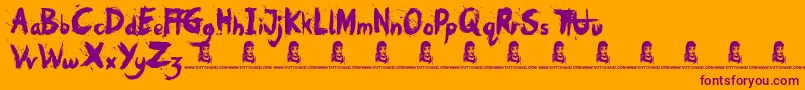 Police Oh No – polices violettes sur fond orange